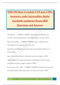 NSG 555 Quiz 2 module 5 CV part 2 HF&comma; murmurs&comma; endo&sol;myocarditis&comma; lipids&comma; metabolic syndrome Exam 2025 Questions and Answers