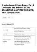 Enrolled Agent Exam Prep - Part 2 Questions and answers EXAM&comma; SOLUTIONS &lpar;MULTIPLE CHOICES&rpar; 100&percnt; correct 2025&excl;&excl;