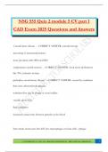 NSG 555 Quiz 2 module 5 CV part 1 CAD Exam 2025 Questions and Answers
