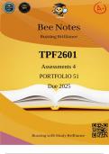 TPF2601 Assessments 4 PORTFOLIO 51 2025 (Comprehensive Answers) Due 2025