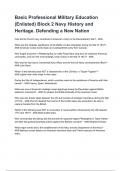 Basic Professional Military Education &lpar;Enlisted&rpar; Block 2 Navy History and Heritage&period; Defending a New Nation Questions and answers graded A&plus; 2025&sol;2026