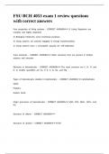 FSU BCH 4053 exam 1 review questions with correct answers