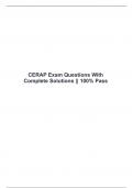  CERAP Exam Questions With Complete Solutions &vert;&vert; 100&percnt; Pass