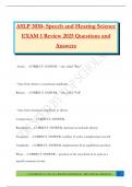 ASLP 3030- Speech and Hearing Science EXAM 1 Review 2025 Questions and Answers