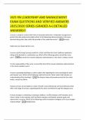 VATI RN LEADERSHIP AND MANAGEMENT EXAM QUESTIONS AND VERIFIED ANSWERS 2025&sol;2026 SERIES &lpar;GRADED A&plus;&rpar; DETAILED ANSWERS&excl;&excl;