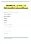 PROSERVE ALCOHOL LICENSE TEST Exam 2026 Questions and Answers