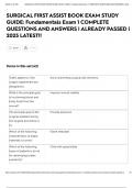 SURGICAL FIRST ASSIST BOOK EXAM STUDY GUIDE&colon; Fundamentals Exam 1 COMPLETE QUESTIONS AND ANSWERS &vert; ALREADY PASSED &vert; 2025 LATEST&excl;&excl;