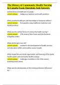 The History of Community Health Nursing in Canada Exam Questions And Answers&period;docx