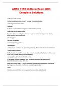 ANSC 3180 Midterm Exam With Complete Solutions 