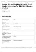 Surgical First Assist Exam QUESTIONS WITH Detailed Answer Key For &lpar;2025&vert;2026&rpar; Exam&comma; A&plus; Solutions