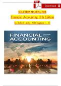 Solution Manual for Financial Accounting 11th Edition Robert Libby&comma; Patricia Libby&comma; Complete Chapters 1 - 13&comma; Verified Newest Version