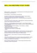 BIOL 1104 MIDTERM STUDY GUIDE WITH 100&percnt; VERIFIED ANSWERS