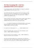 NC Post-Licensing 302 - Unit Test Questions With Correct Answers 