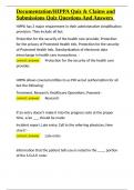 Documentation HIPPA Quiz & Claims and Submissions Quiz Questions And Answers&period;docx