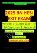 ACTUASCREENSHOTS 2025&sol; HESI RN EXIT EXAM 