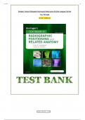 Test Bank for Bontrager's Textbook of Radiographic Positioning and Related Anatomy 9th Edition &lpar;Lampignano&comma; 2025&sol;2026&rpar; &comma; Chapter 1-20 &vert; Complete Guide A&plus;