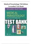 TEST BANK for Medical Parasitology&colon; A Self-Instructional Text&comma; 7th Edition by Leventhal&semi; Cheadle&comma; All 11 Chapters Covered&comma; Verified Latest Edition