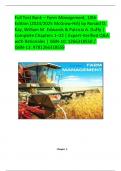 TEST BANK for Farm Management&comma; 10th Edition &lpar;2024&sol;2025&rpar; by Ronald D&period; Kay&comma; William M&period; Edwards & Patricia A&period; Duffy &vert; Complete Verified Q&A &vert; Chapters 1&ndash;22 