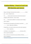 Ordained Bishop - Church of God Exam 2026 Questions and Answers