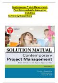 Solution Manual For Contemporary Project Management&comma; Plan-Driven and Agile Approaches 5th Edition By Timothy Kloppenburg &vert;All Chapters &lpar;1-15&rpar;&vert; Latest Version 2025 A&plus;