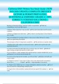 California DMV Written Test Study Guide&colon; &lpar;NEW 2025&sol;2026 UPDATE&rpar; COMPLETE DRIVER&rsquo;S LICENSE & PERMIT PREP GUIDE &vert; QUESTIONS & ANSWERS &vert; GRADE A &vert; 100&percnt; CORRECT &lpar;VERIFIED SOLUTIONS&rpar; &ndash; CALIFORNIA DMV