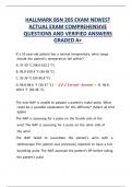 HALLMARK BSN 205 EXAM NEWEST ACTUAL EXAM COMPREHENSIVE QUESTIONS AND VERIFIED ANSWERS GRADED A&plus; 