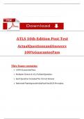 ATLS 10th Edition Post Test ActualQuestionsandAnswers 100&percnt;GuaranteePass