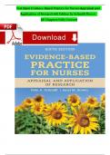 Test Bank- Evidence-Based Practice for Nurses&colon; Appraisal and Application of Research 6th Edition By Schmidt Brown&comma; Latest Edition