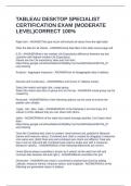 TABLEAU DESKTOP SPECIALIST CERTIFICATION EXAM &lpar;MODERATE LEVEL&rpar;CORRECT 100&percnt;
