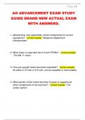 AO ADVANCEMENT EXAM STUDY  GUIDE BRAND NEW ACTUAL EXAM  WITH ANSWERS&period;