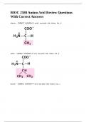 BIOC 2580 Amino Acid Review Questions With Correct Answers