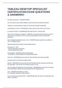TABLEAU DESKTOP SPECIALIST CERTIFICATION EXAM QUESTIONS & ANSWERS&excl;&excl;