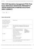 WGU C215 Operations Management PVDC Final Exam &vert;2025 EXAM QUESTIONS &vert;FREQUENTLY TESTED QUESTIONS &vert;&vert;VERIFIED SOLUTIONS &lpar;100&percnt; CORRECT&rpar;