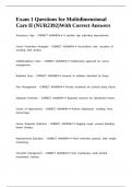 Exam 1 Questions for Multidimensional Care II &lpar;NUR2392&rpar;With Correct Answers