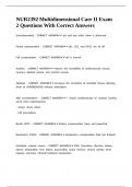 NUR2392 Multidimensional Care II Exam 2 Questions With Correct Answers&period;