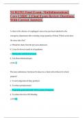 NUR2392 Final Exam- Multidimensional Care I MDC 2 Final Exam Review Questions With Correct Answers 