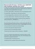 Mental Health ATI Exam 1 ACTUAL exam&colon; QUESTION AND ANSWERS UPDATED 2025 LATEST