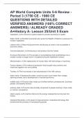 AP World Complete Units 5-6 Review -  Period 3 &lpar;1750 CE - 1900 CE  QUESTIONS WITH DETAILED  VERIFIED ANSWERS &lpar;100&percnt; CORRECT  ANSWERS&rpar; &sol; ALREADY GRADED  A&plus;