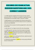 DOD MWS CDC EXAM ACTUAL 2025&sol;2026 QUESTIONS AND 100&percnt; CORRECT ANSWERS