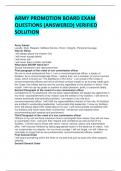 ARMY PROMOTION BOARD EXAM QUESTIONS &lpar;ANSWERED&rpar; VERIFIED SOLUTION 