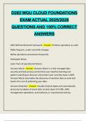 D282 WGU CLOUD FOUNDATIONS EXAM ACTUAL 2025&sol;2026 QUESTIONS AND 100&percnt; CORRECT ANSWERS