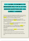 C 211 GLOBAL ECONOMICS FOR MANAGERS WGU FOR OA ACTUAL 2025&sol;2026 QUESTIONS AND 100&percnt; CORRECT ANSWERS