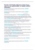 Florida 3-20 Public Adjusters State Exam &lpar;Set 1&rpar;&vert; 140 QUESTIONS&vert; 11 PAGES LATEST UPDATED&comma;&period;