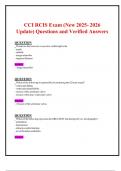 CCI RCIS Exam &lpar;New 2025- 2026 Update&rpar; Questions and Verified Answers 