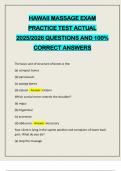 HAWAII MASSAGE EXAM PRACTICE TEST ACTUAL 2025&sol;2026 QUESTIONS AND 100&percnt; CORRECT ANSWERS