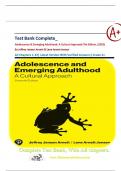 Test Bank Complete&lowbar; Adolescence & Emerging Adulthood&colon; A Cultural Approach 7th Edition&comma; &lpar;2023&rpar; By Jeffrey Jensen Arnett&vert; All Chapters 1-13&vert; Latest Version With Verified Answers&vert; Grade A&plus;