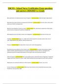 NBCSN &ndash; School Nurse Certification Exam &vert; Expert Verified Actual Questions & Answers 2024&sol;2025 &ndash; A&plus; Grade Prep Material