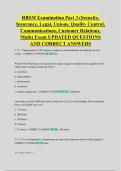 RBSM Examination Part 3 &lpar;Security&comma;  Insurance&comma; Legal&comma; Unions&comma; Quality Control&comma;  Communications&comma; Customer Relations&comma;  Math&rpar; Exam UPDATED QUESTIONS  AND CORRECT ANSWERS