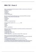MBA 702 - Exam 2 Questions and Answers