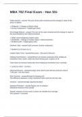 MBA 702 Final Exam - Han Shi Questions and Answers 